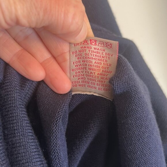 Boden Blue Wool Blend Dress with Jeweled Neck Detail size 6 - Picture 5 of 6